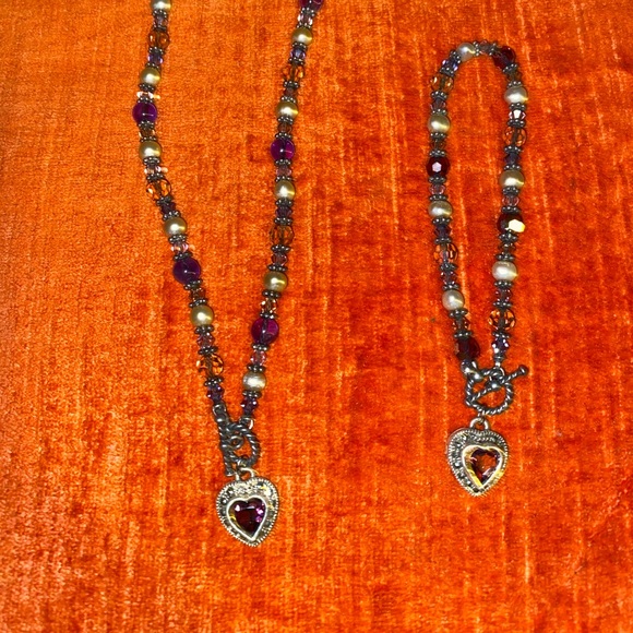 Very pretty Sterling Silver & Amethyst Set - Picture 2 of 5